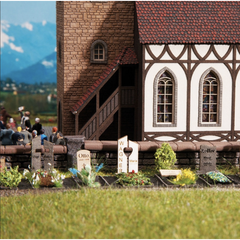 NOCH 14211 - 10 Pierres Tombales Laser Cut - HO 1/87