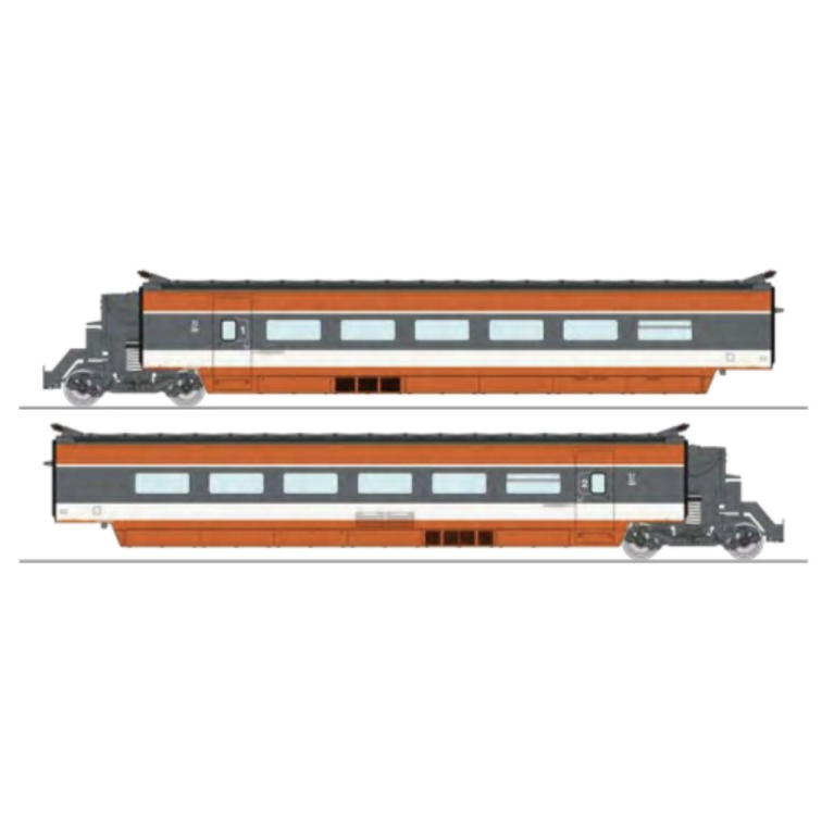 REE Modeles TGV-003 - Coffret 2 éléments remorques R3 + R7, SNCF, H0
