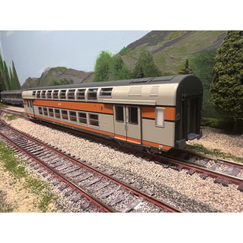 Vitrains 3159 voiture 1ère et 2ème classe logo SNCF encadré jaune, H0