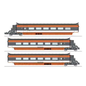 REE Modeles TGV-002 - Coffret 3 éléments remorques R2 + R5 + R6, SNCF , H0
