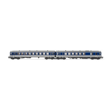 JOUEF HJ2615 Coffret autorail EAD X4717 + XRABx 8714 argent/bleu  - Ep IV-V - H0