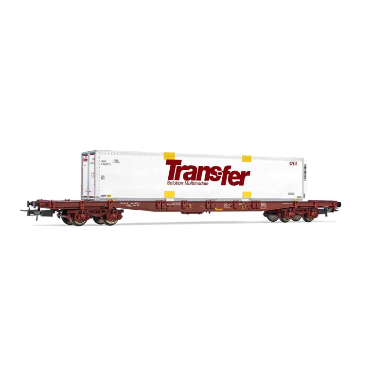 JOUEF HJ6244 wagon porte-conteneur à 4 essieux S70 avec caisse mobile «Trans-Fer», ép. V, H0