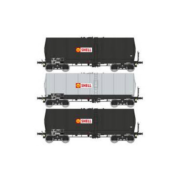 REE Modeles WB-663 3 wagons citernes Fauvet-Girel bogie Y 23 "SHELL" Sncf, Ep III, H0