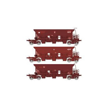 REE Modeles WB-753 3 wagons trémies à ballast T1 Uas "V / Infra", Sncf, Ep VI