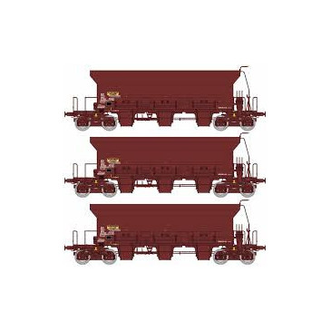 REE Modeles WB-800 OFFRET DE 3 wagons trémie F70 Eads SNCF, Ep. IV, H0