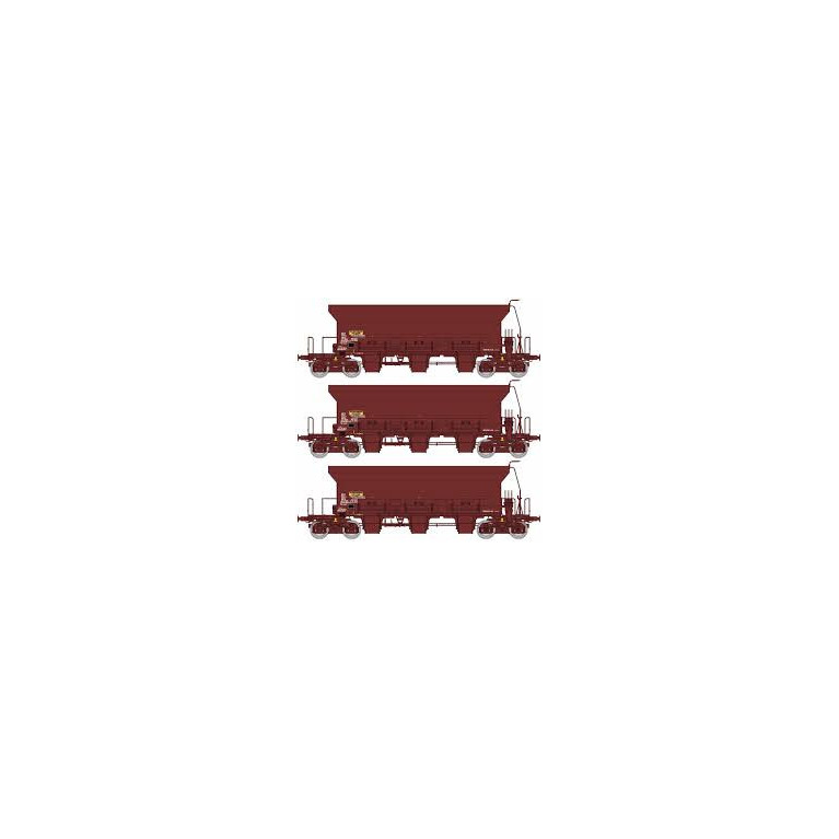 REE Modeles WB-800 OFFRET DE 3 wagons trémie F70 Eads SNCF, Ep. IV, H0