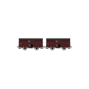 REE MODELES WB-757 2 wagons Primeurs rouge Sideros 10T PLM, Ep II, H0